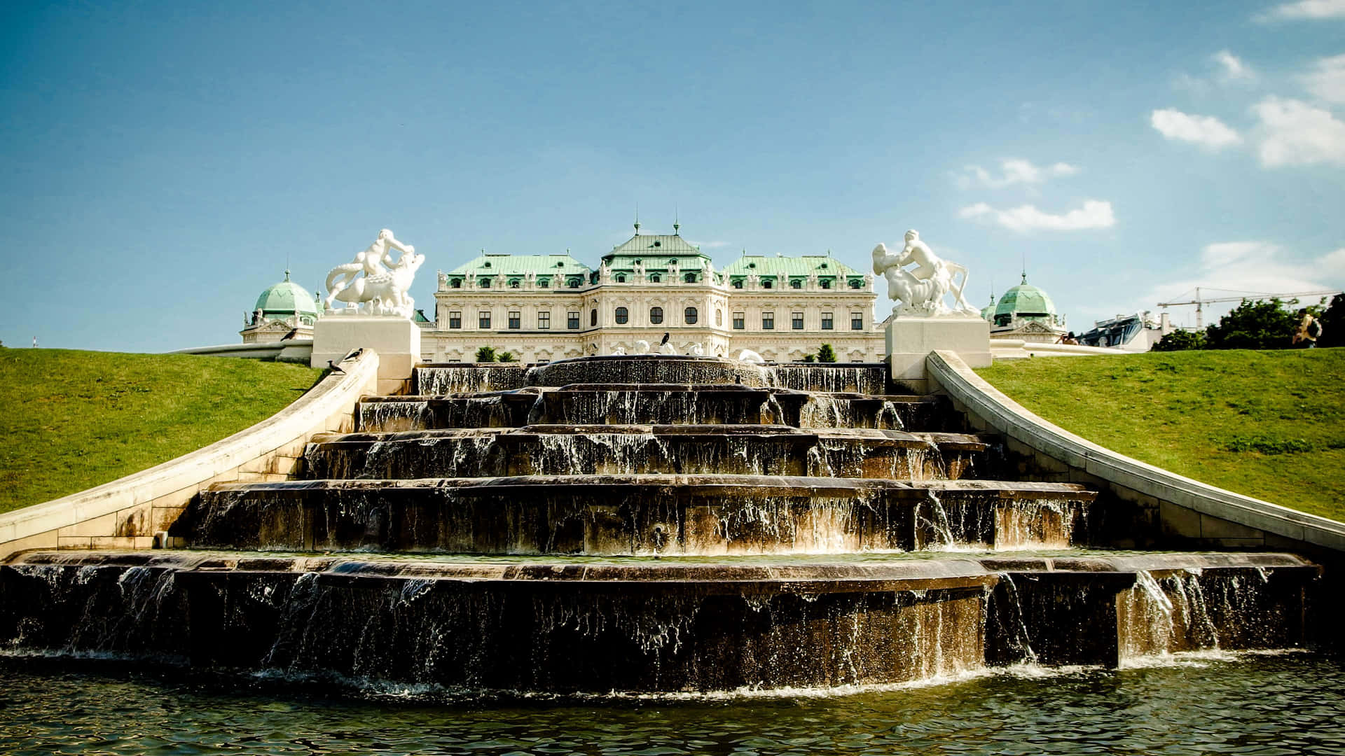 Baroque_ Palace_with_ Cascading_ Fountain Wallpaper