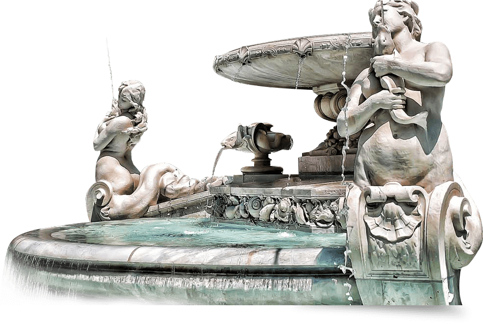 Baroque Style Sculptural Fountain PNG