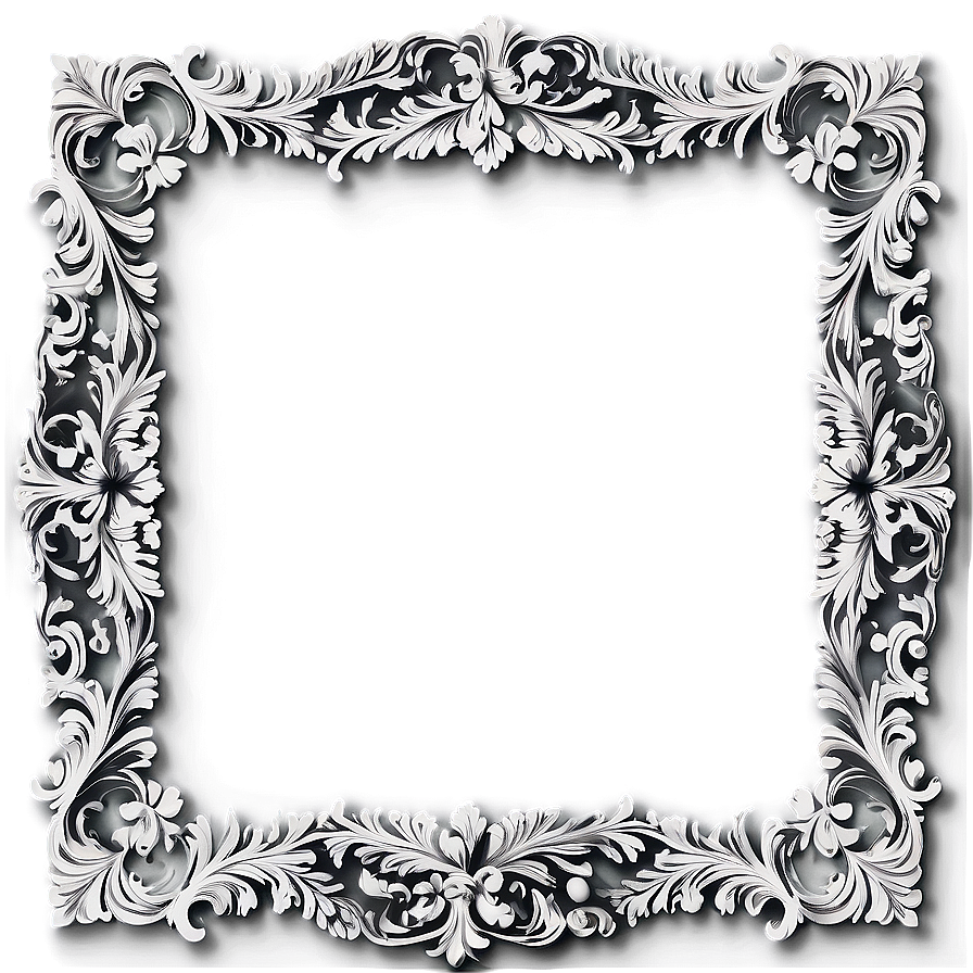 Baroque White Frame Png Uwu PNG