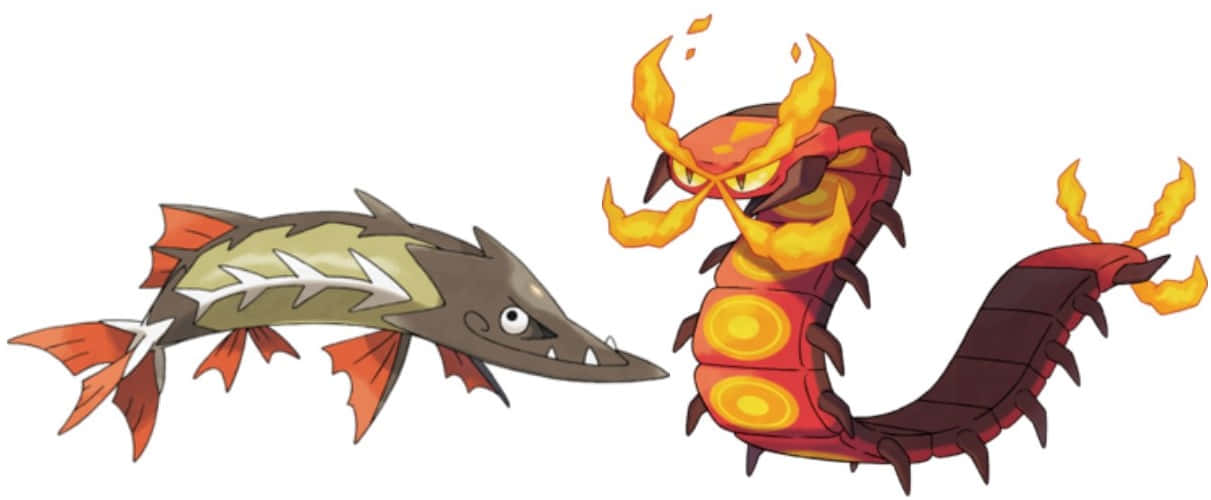 Intense Pokémon Battle- Barraskewda Versus Centiskorch Wallpaper