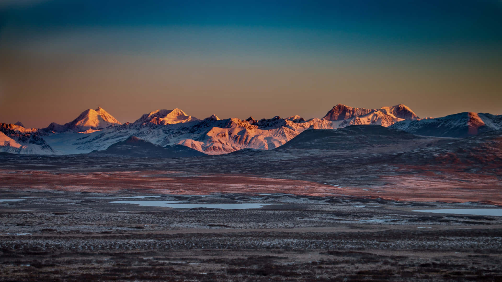 Barren Tundra During Sundown Wallpaper