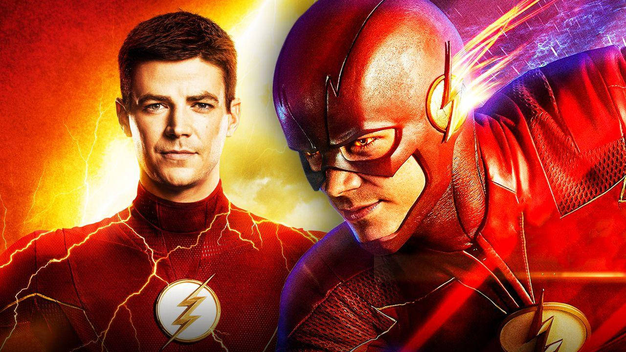 Barry Allen And Flash Fast Superhero Background