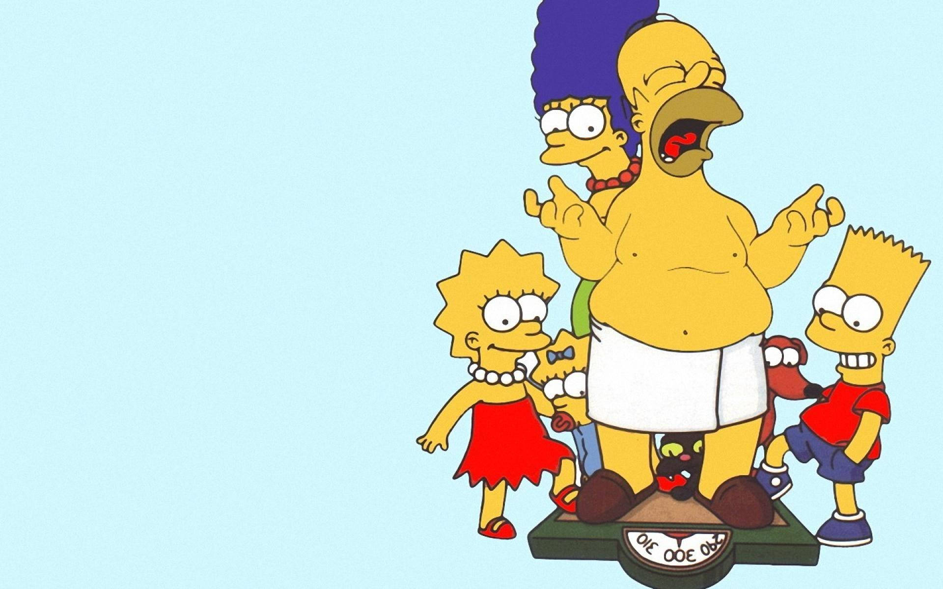Den Bart Og Lisa Simpson Narresting Homer Wallpaper