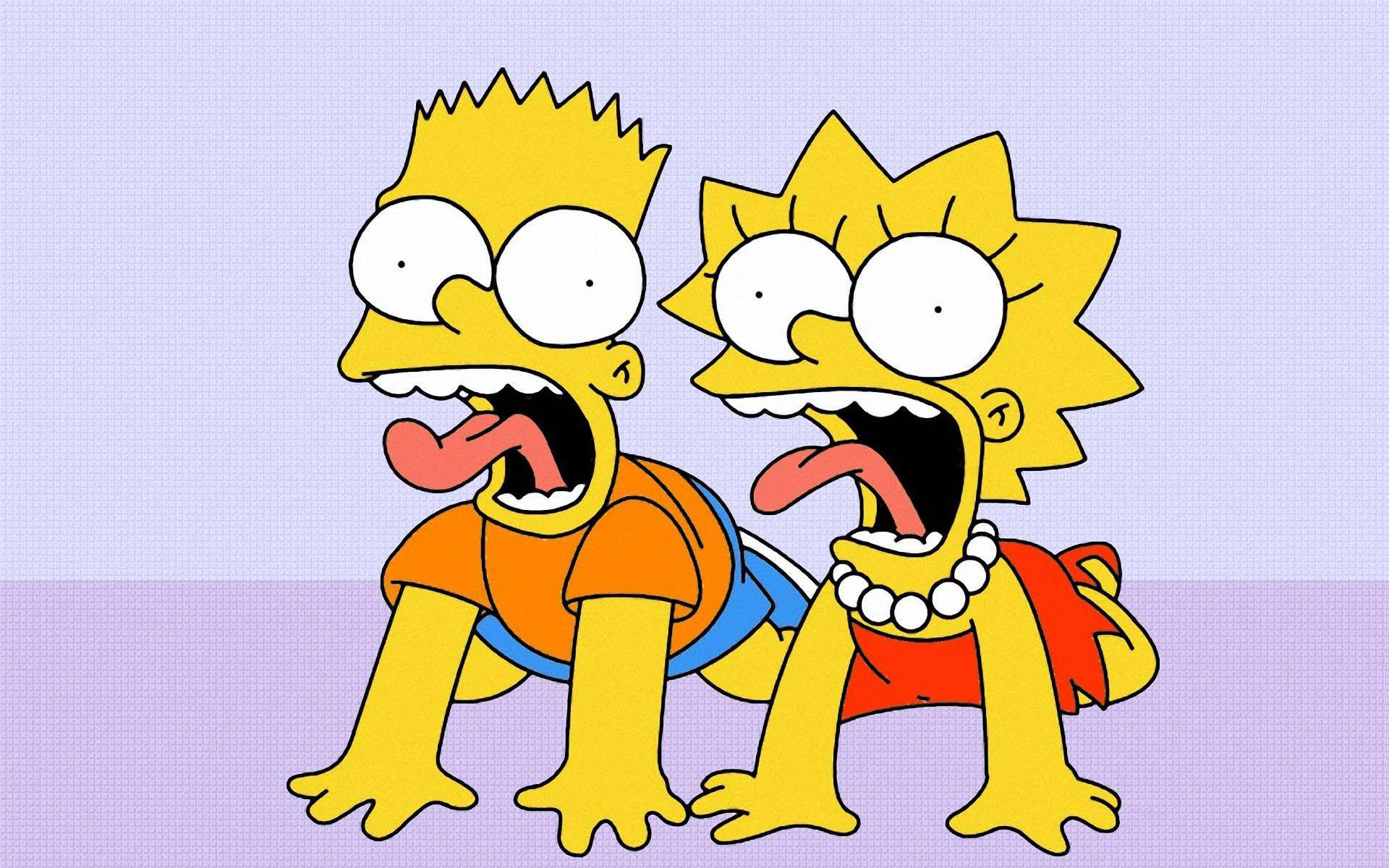 Bart og Lisa Simpson chok med knyttede næver Wallpaper