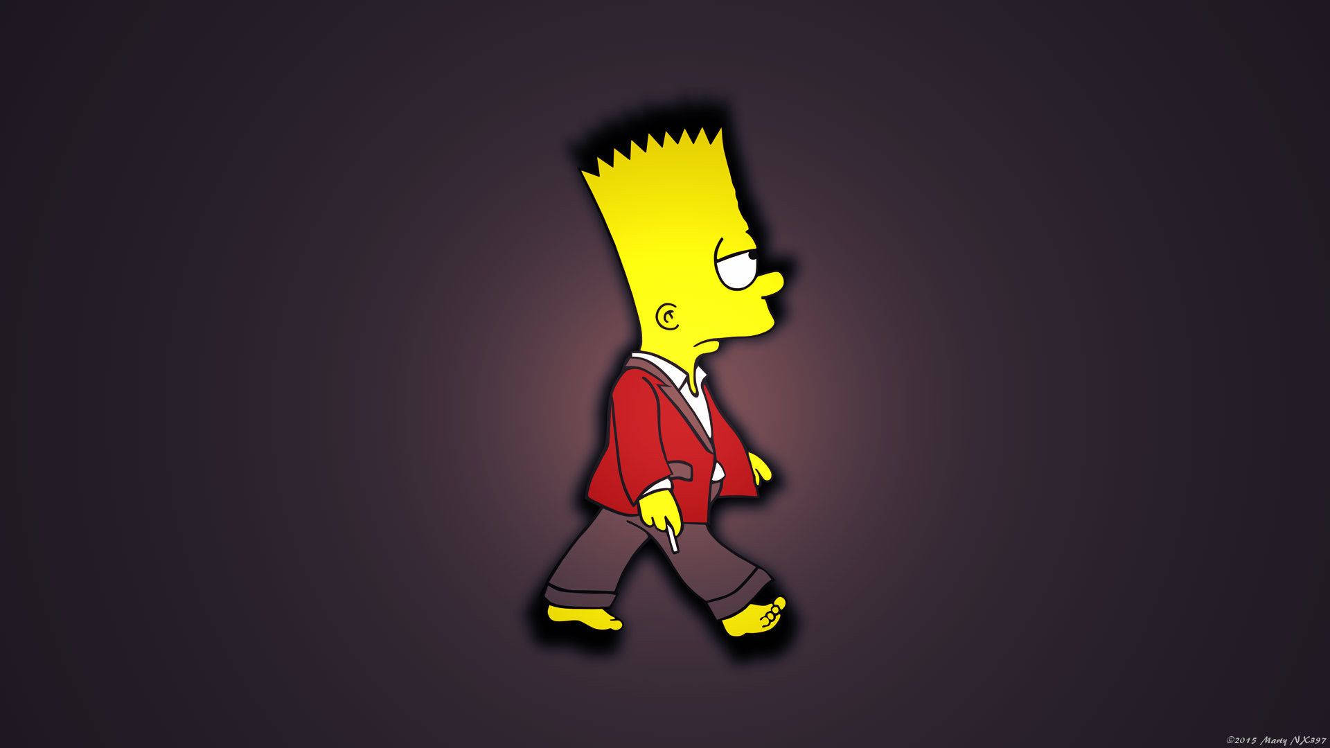 Bart From The Simpsons Walking Wallpaper