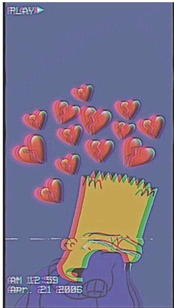 Bart Sad Broken Hearts Wallpaper