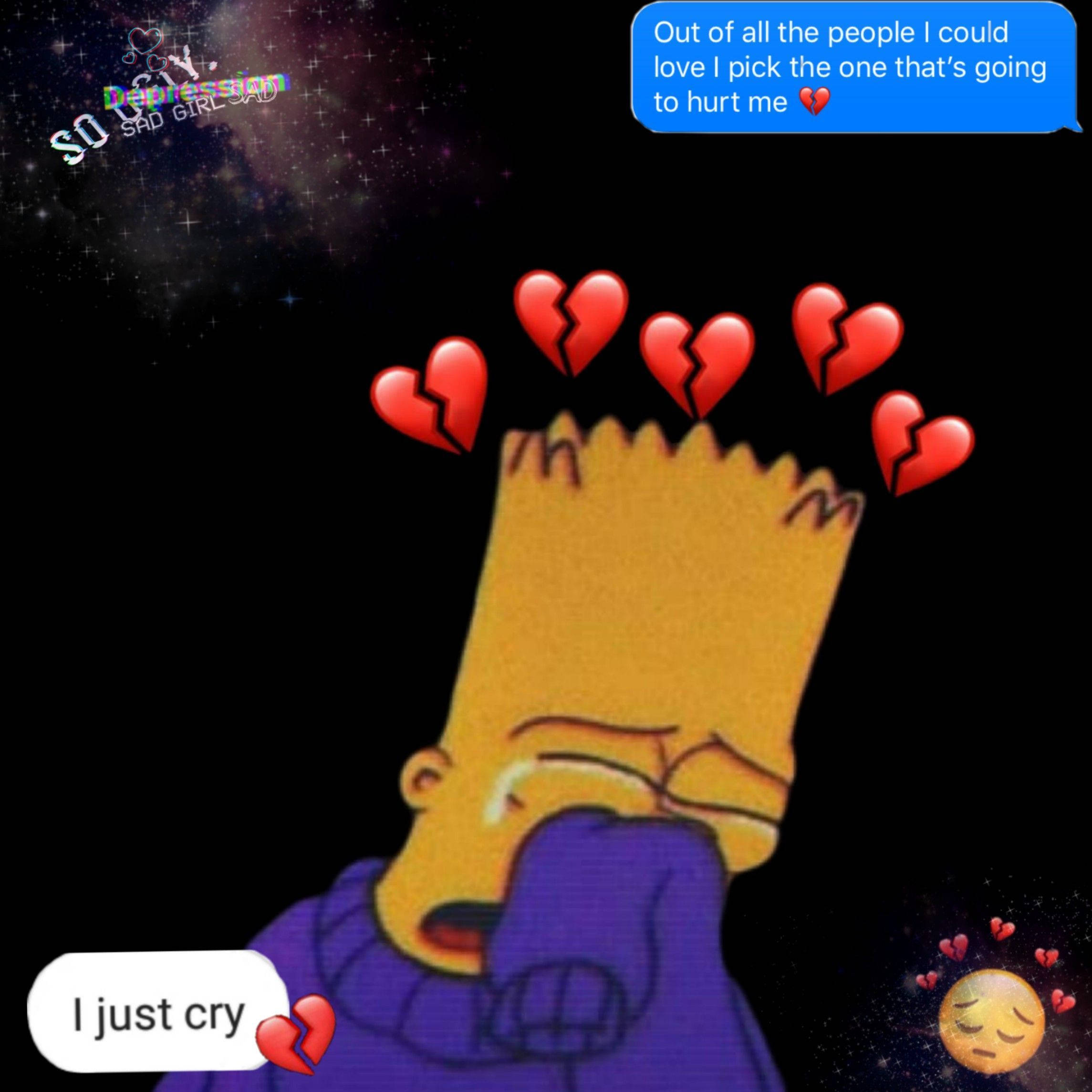 Bart Sad Texts Wallpaper