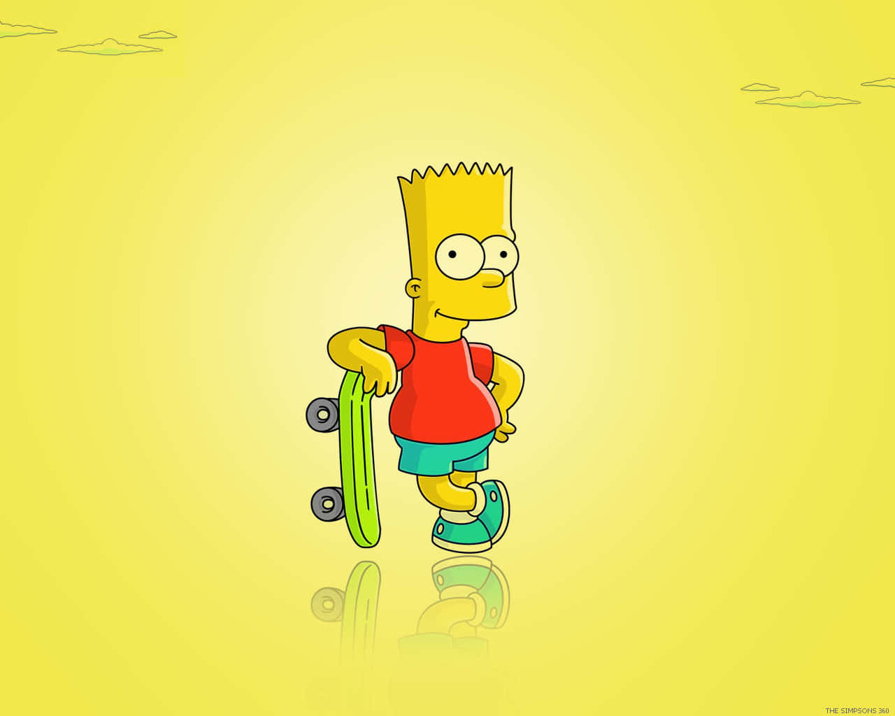 Bart Simpson stands out with his trademark aesthetic. Wallpaper