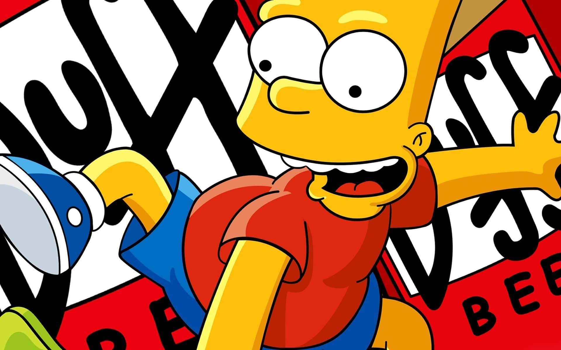 Estéticade Bart Simpson Con Cerveza. Fondo de pantalla