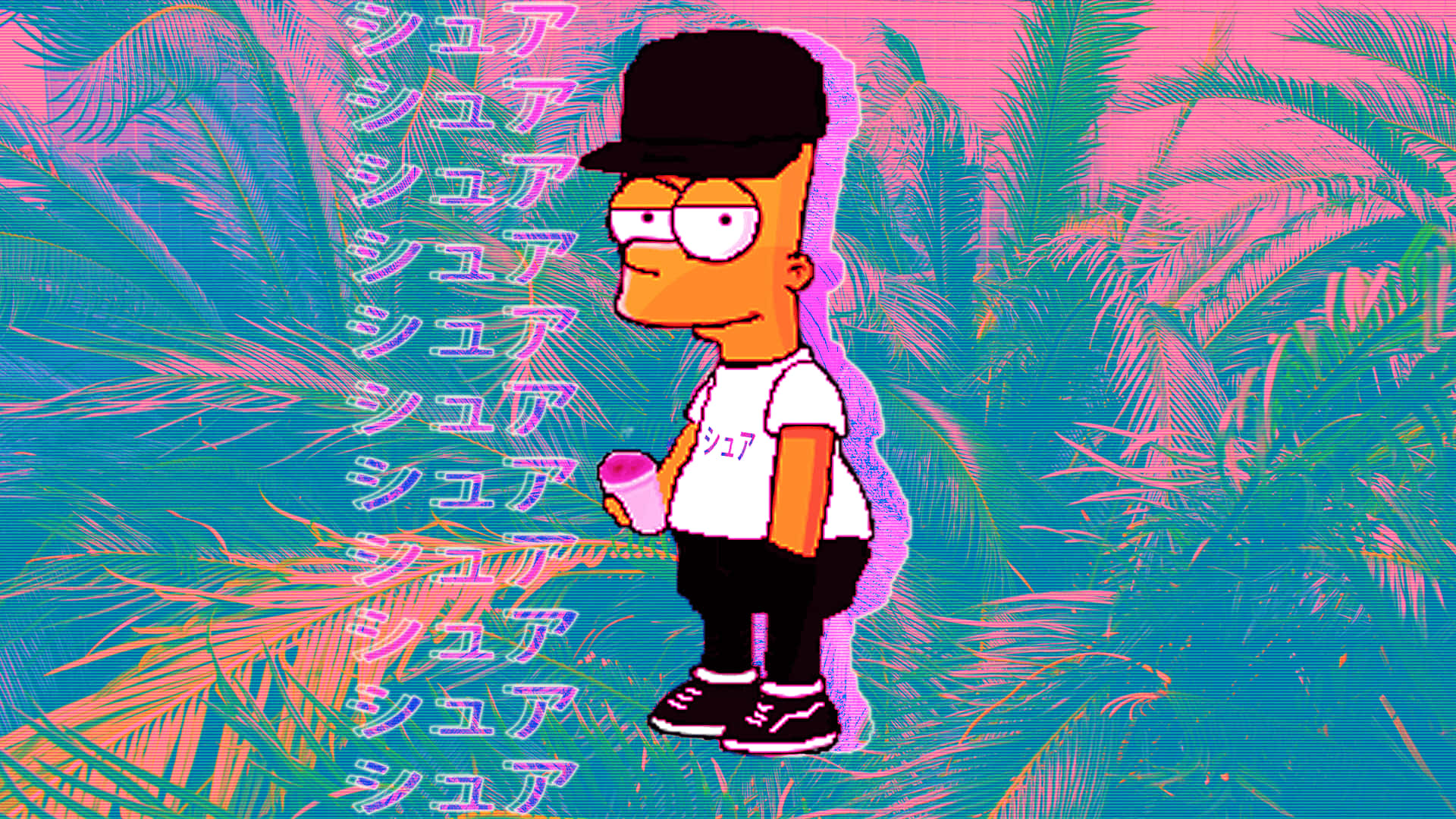 Estéticade Bart Simpson Japonés Fondo de pantalla
