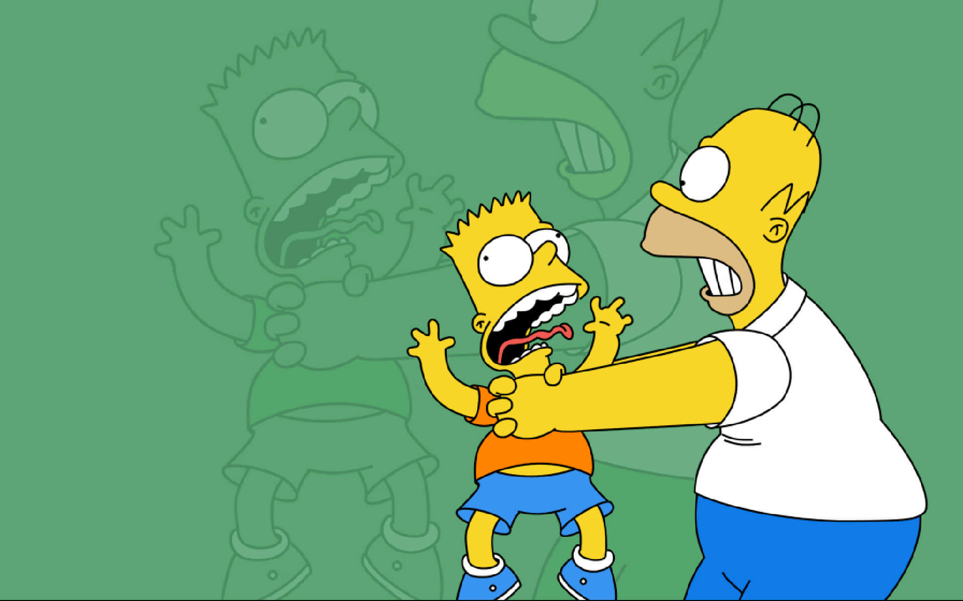 Estéticade Bart Simpson Junto A Su Padre Fondo de pantalla