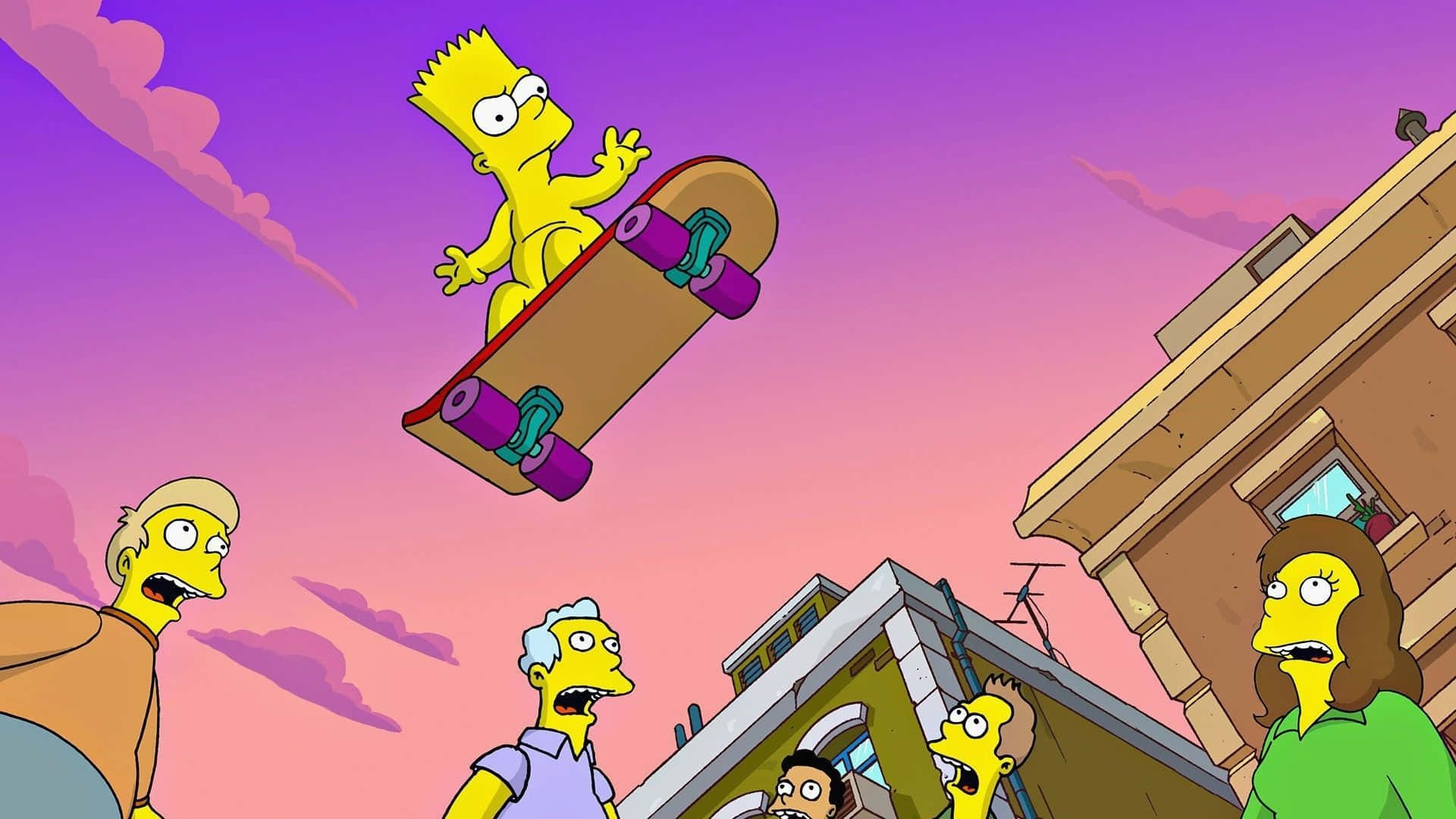 Flying Bart Simpson Aesthetic Wallpaper