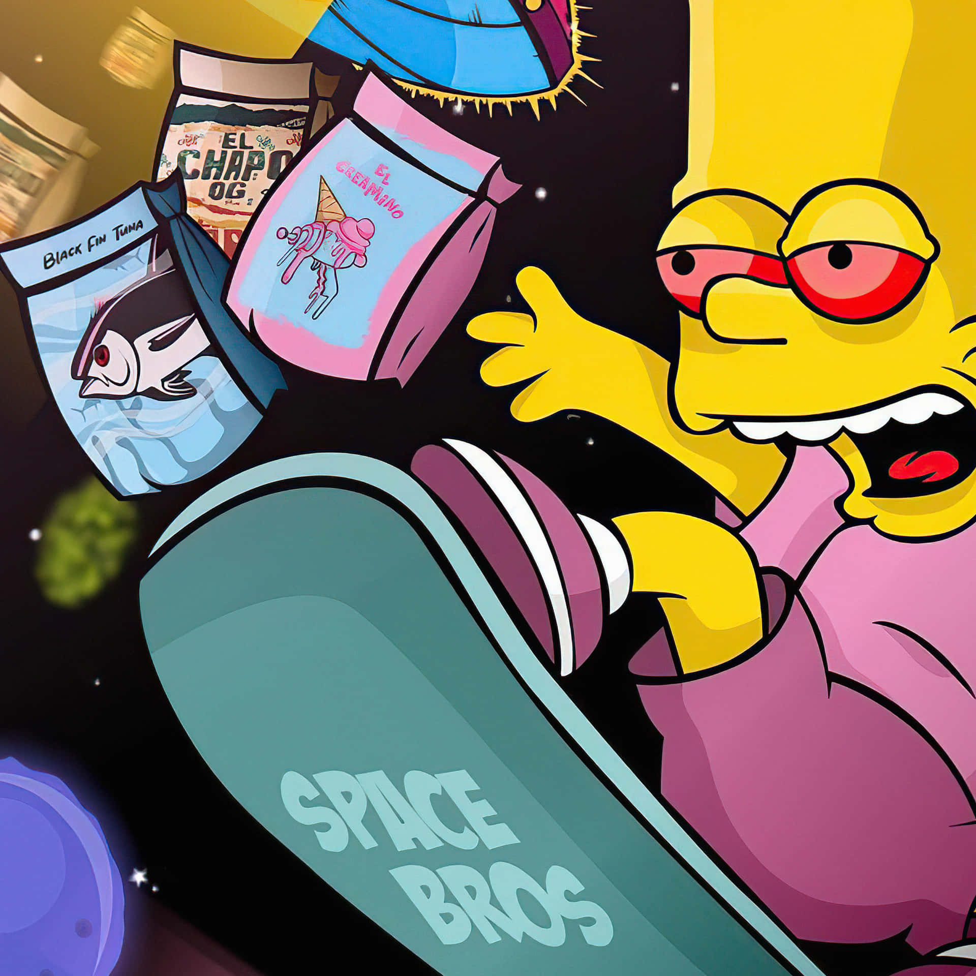 The Simpsons On A Skateboard Wallpaper