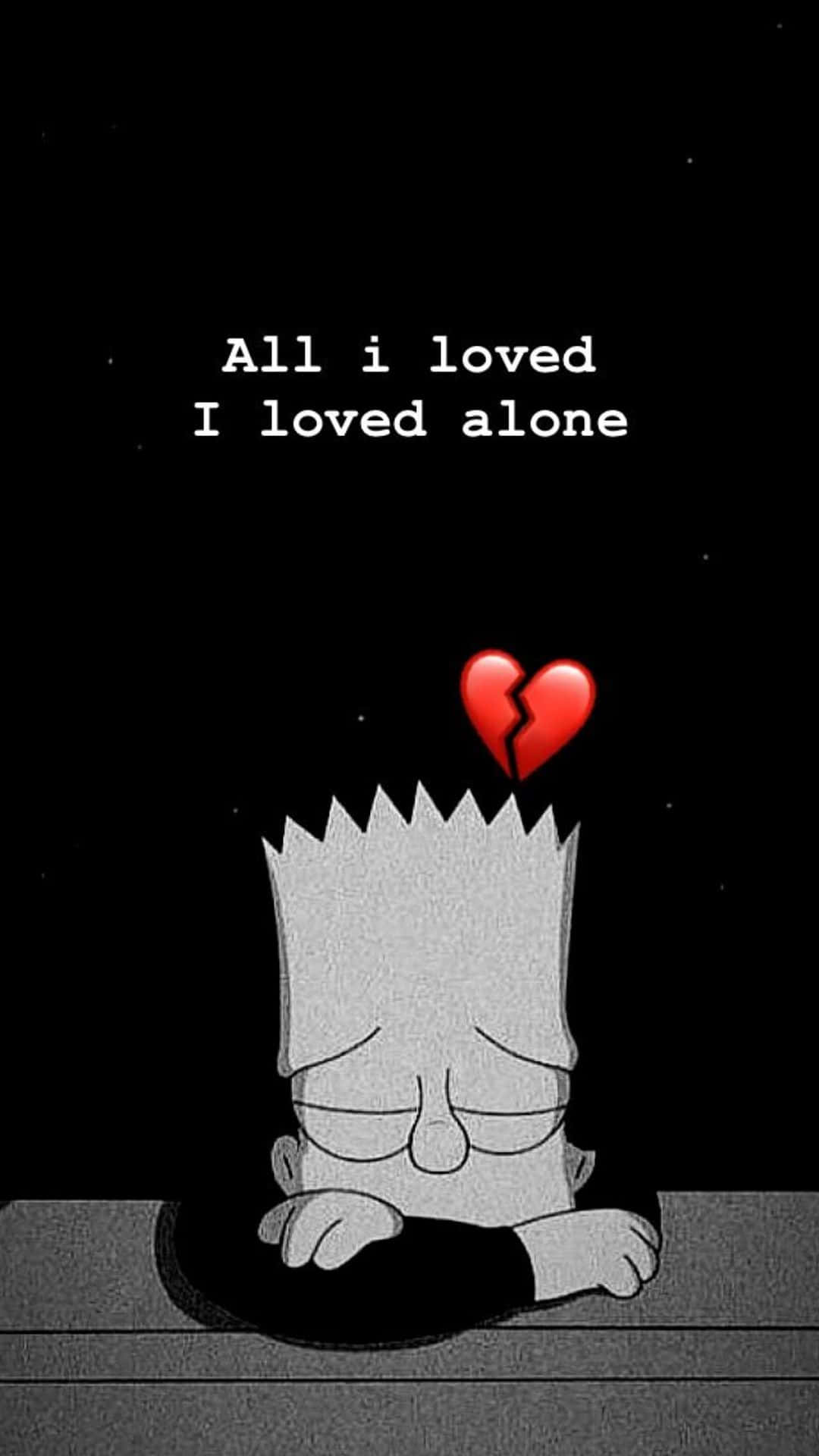 Bart Simpson Black Heart Iphone Background