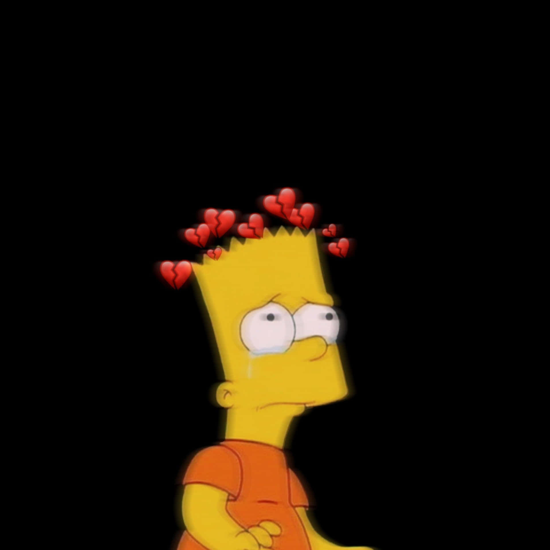 Download Sad Bart Simpsons Red Roses Wallpaper