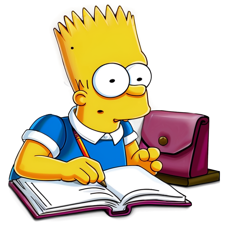 Bart Simpson Doing Homework Png 15 PNG