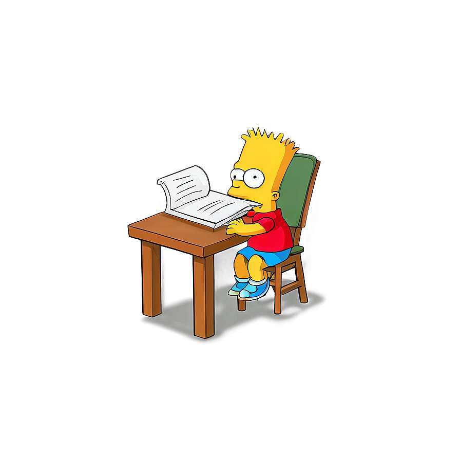 Bart Simpson Doing Homework Png Egs53 PNG