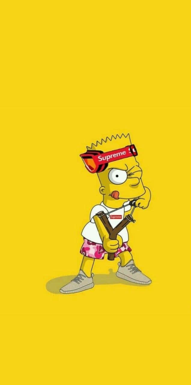 Download Supreme Mask Bart Simpson Gangster Cartoon Wallpaper