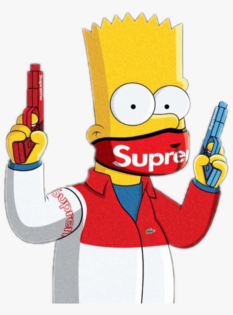 Bart Simpson with gangster attitude in cool graffiti style Wallpaper