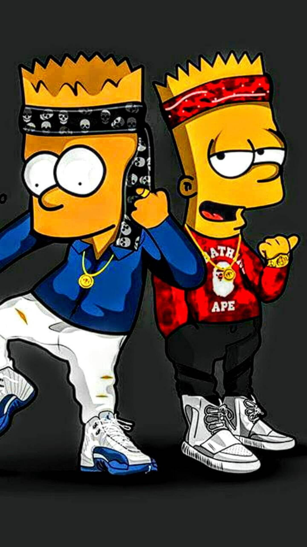 Bart Simpson Gangster Cartoon Wallpaper