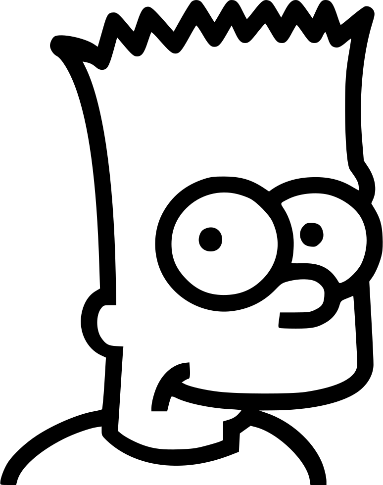 Bart Simpson Line Drawing PNG