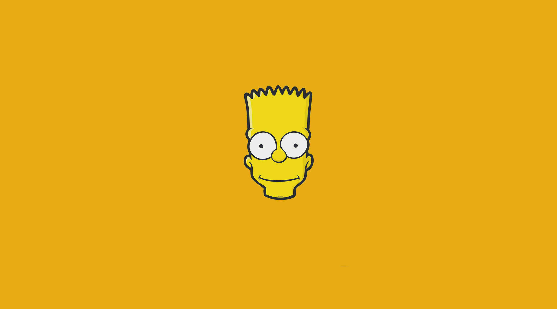 Bart Simpson Minimalist Yellow Background Wallpaper