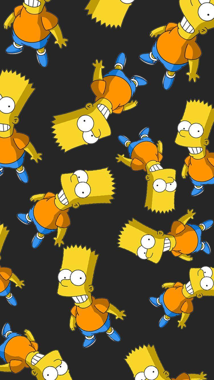 Bart Simpson Pattern Background Wallpaper