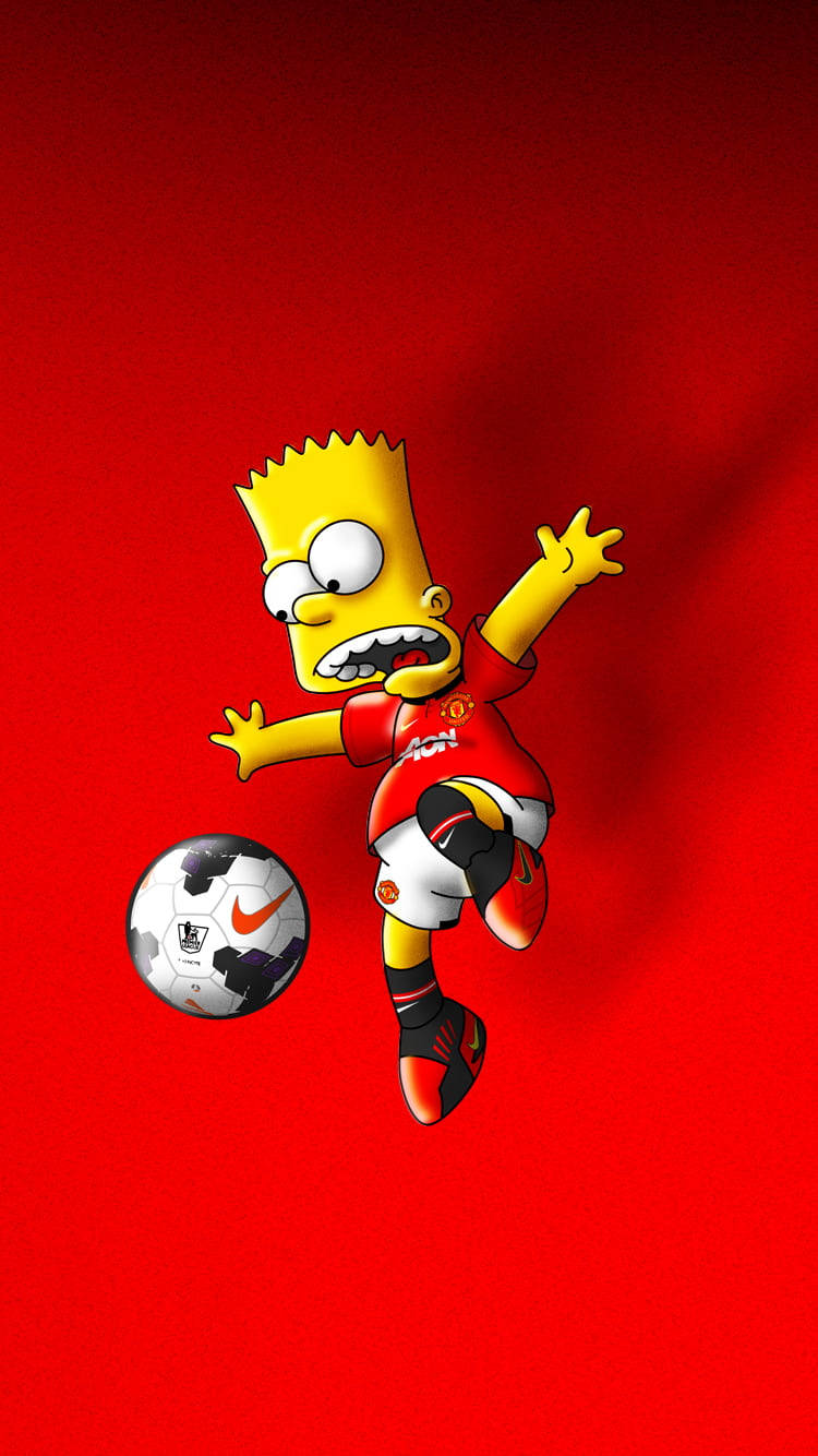 Bart Simpson Spiller Fodbold Wallpaper