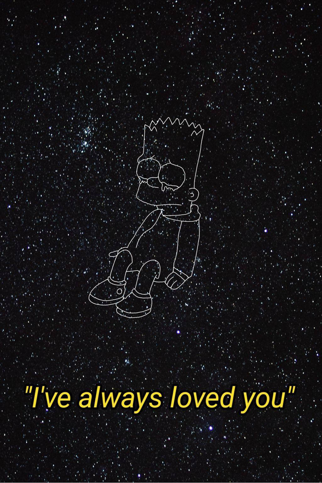 Bart Simpson Sad Boy Stars Wallpaper