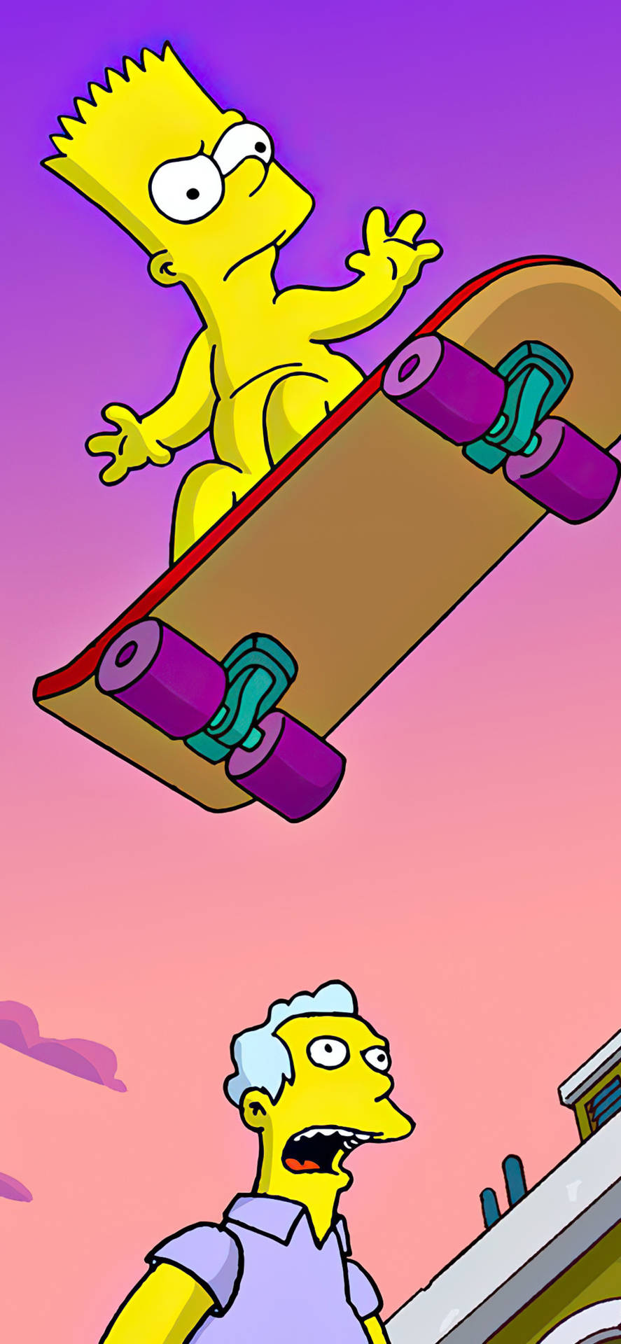 Bart Simpson Skateboard Iphone X Dibujo Animado Fondo de pantalla