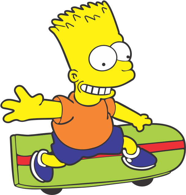 Bart Simpson Skateboarding PNG