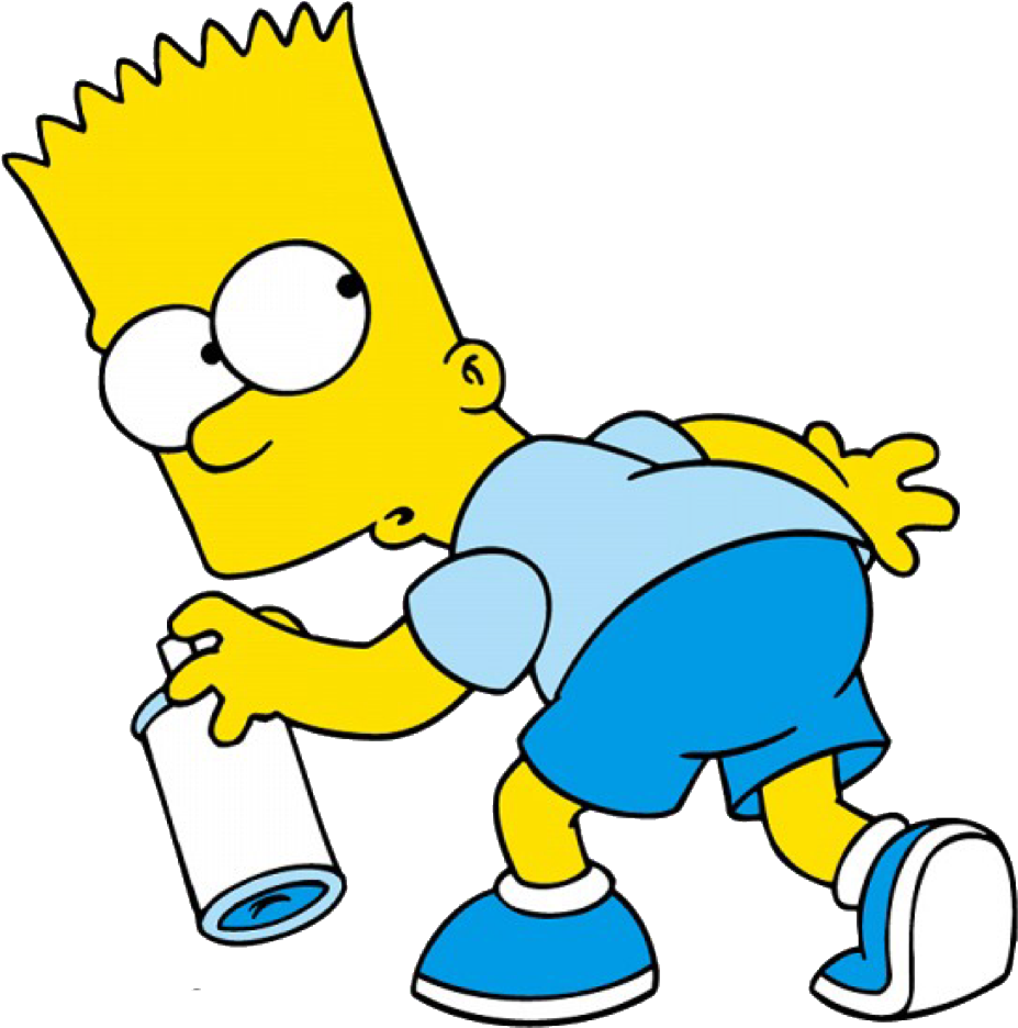 Bart Simpson Spray Paint Can PNG