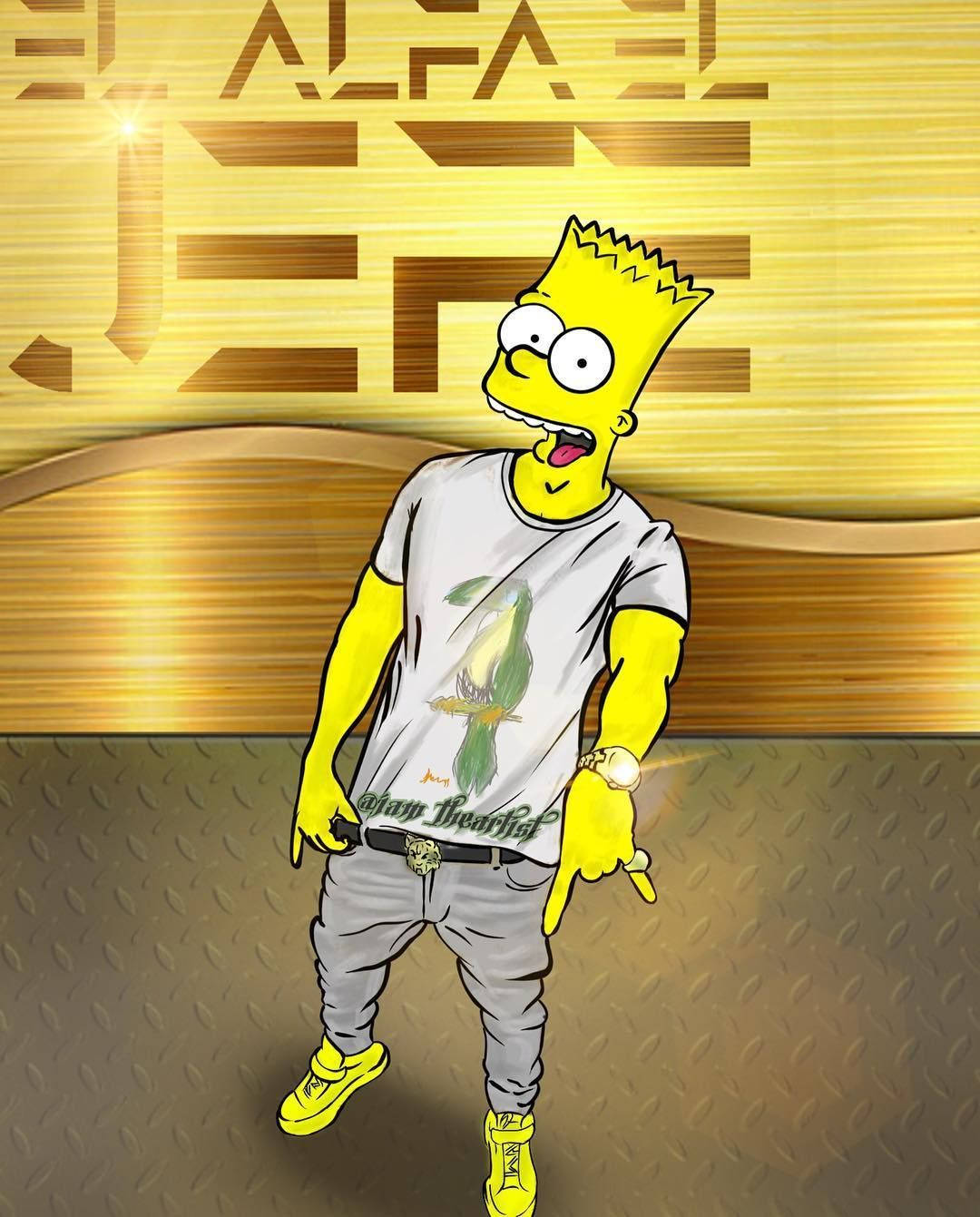 Sød Bart Simpson Swag Iphone Tema Wallpaper
