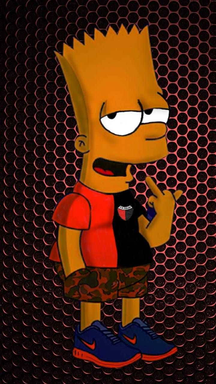 Download Bart Simpson Red Swag Wallpaper