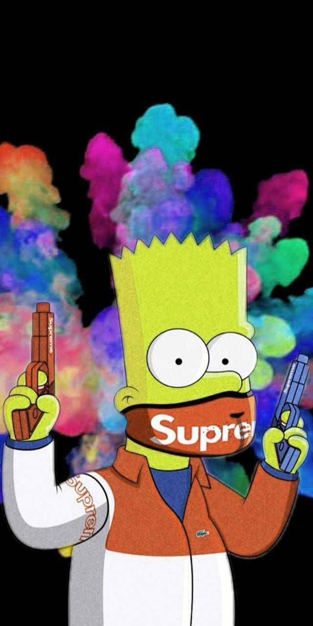 Máscarasuprema De Bart Simpson Con Estilo Swag. Fondo de pantalla