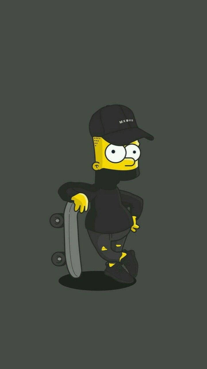 Bart Simpson Black Swag Outfit Wallpaper