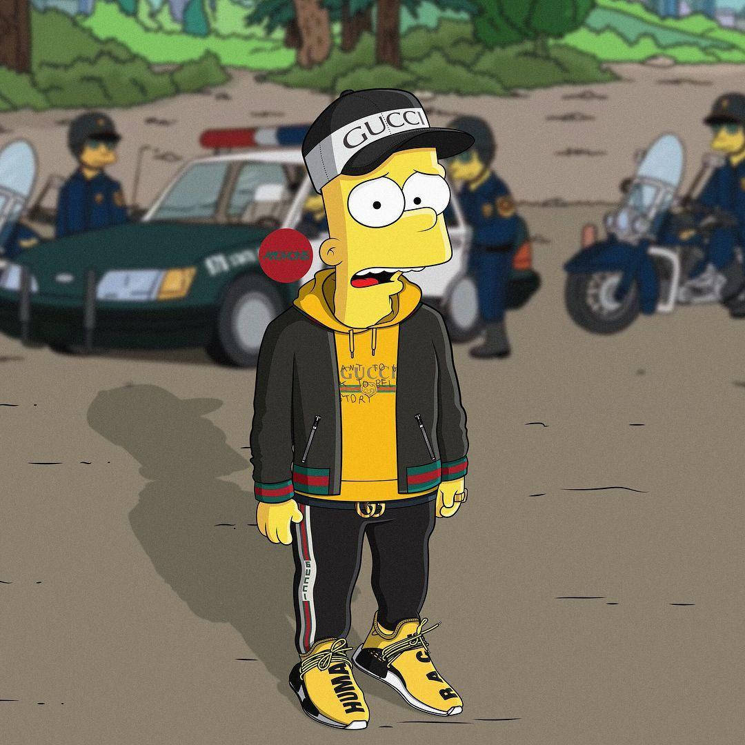 Bart Simpson Swag 1080 X 1080 Wallpaper
