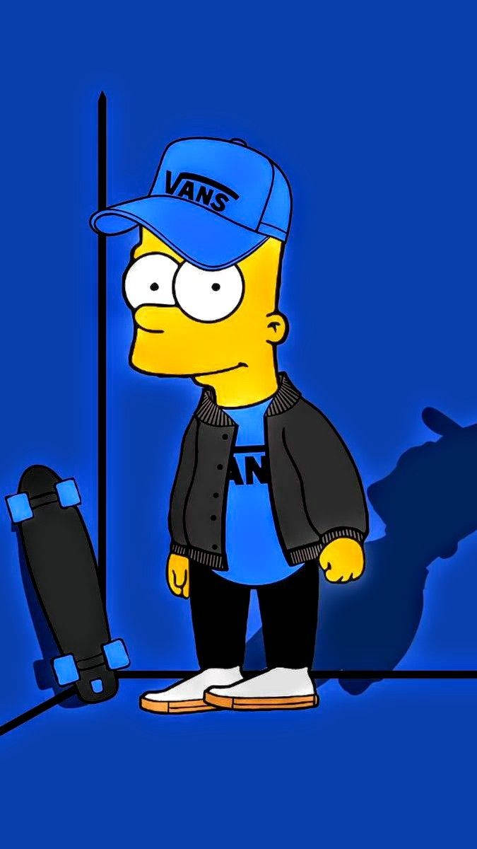 Bart Simpson Swag Blå Vans Wallpaper