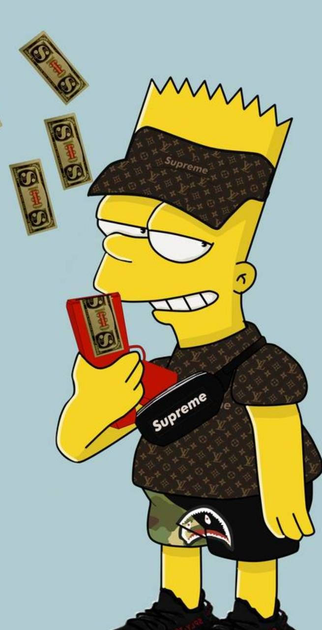 Download Bart Simpson Swag Supreme Louis Vuitton Wallpaper | Wallpapers.com