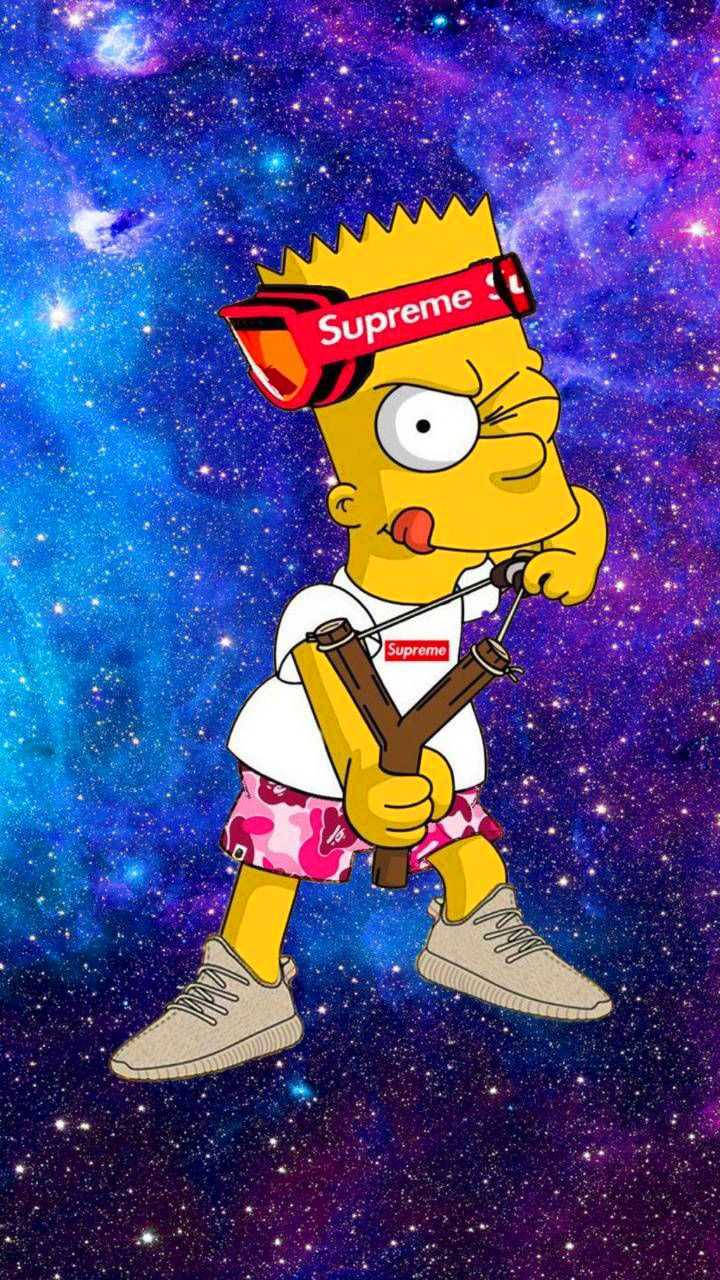 Bartsimpson Swag Galaxy - Bart Simpson Con Estilo Swag En La Galaxia. Fondo de pantalla