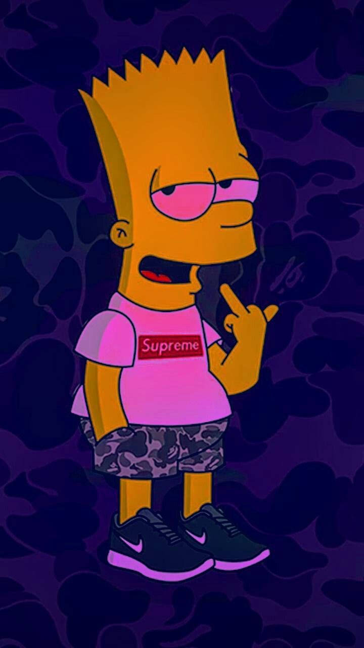 (in Swedish) - Bart Simpson Med Swag Högt Wallpaper