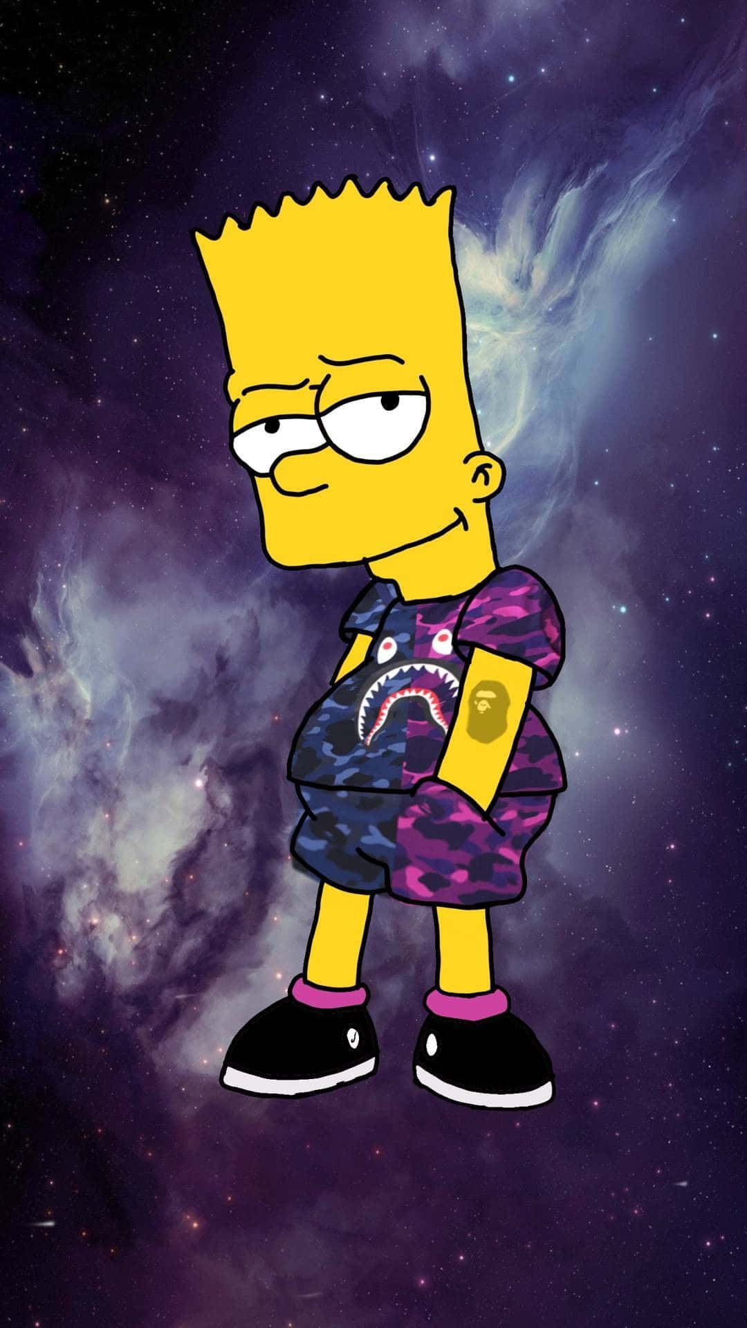 En psykedelisk oplevelse med Bart Simpson. Wallpaper
