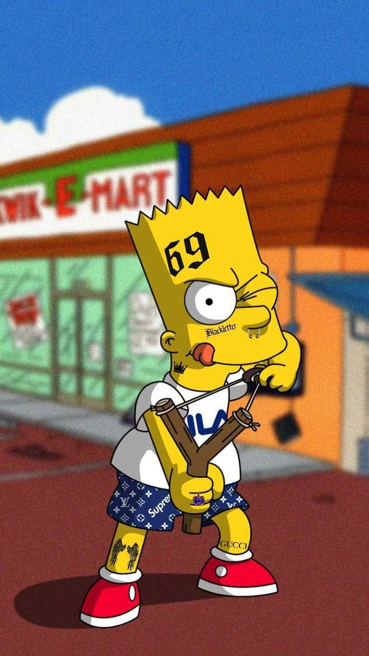 Bart Simpson Trippy 720 X 1280 Wallpaper