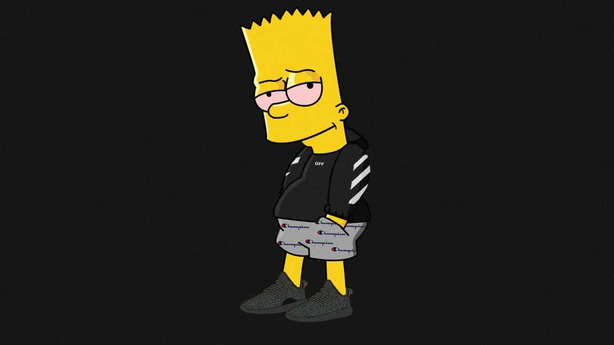 Bart Simpson Trippy Tilbagevenden skræmmende scenarie Wallpaper