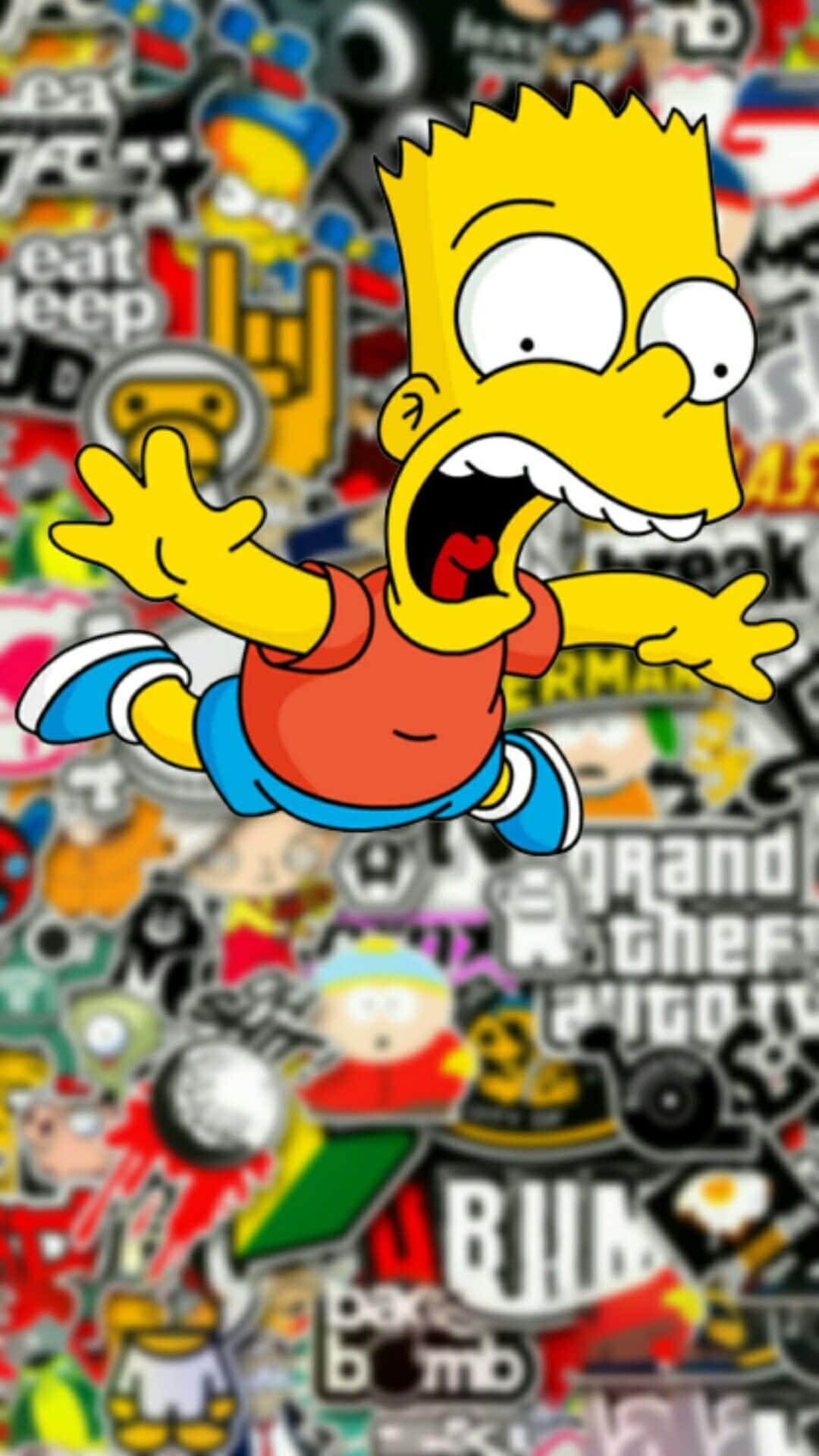 Gå med på den Trippeste Tur med Bart Simpson Wallpaper