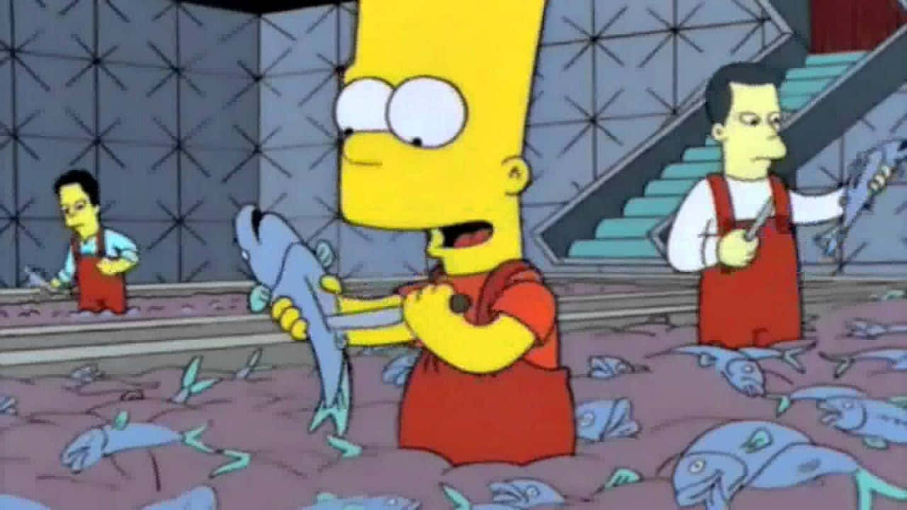 Bart Simpson Weed Fishing Wallpaper