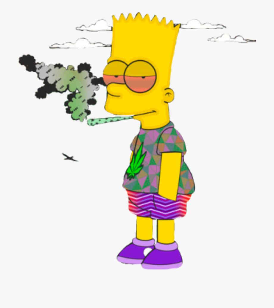 Bart Simpson nyder et velfortjent hvil med et ordspil, der er sjovt. Wallpaper