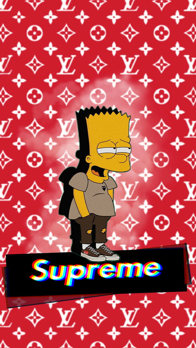 Bart Simpson puffing away at the famous weed. Wallpaper
