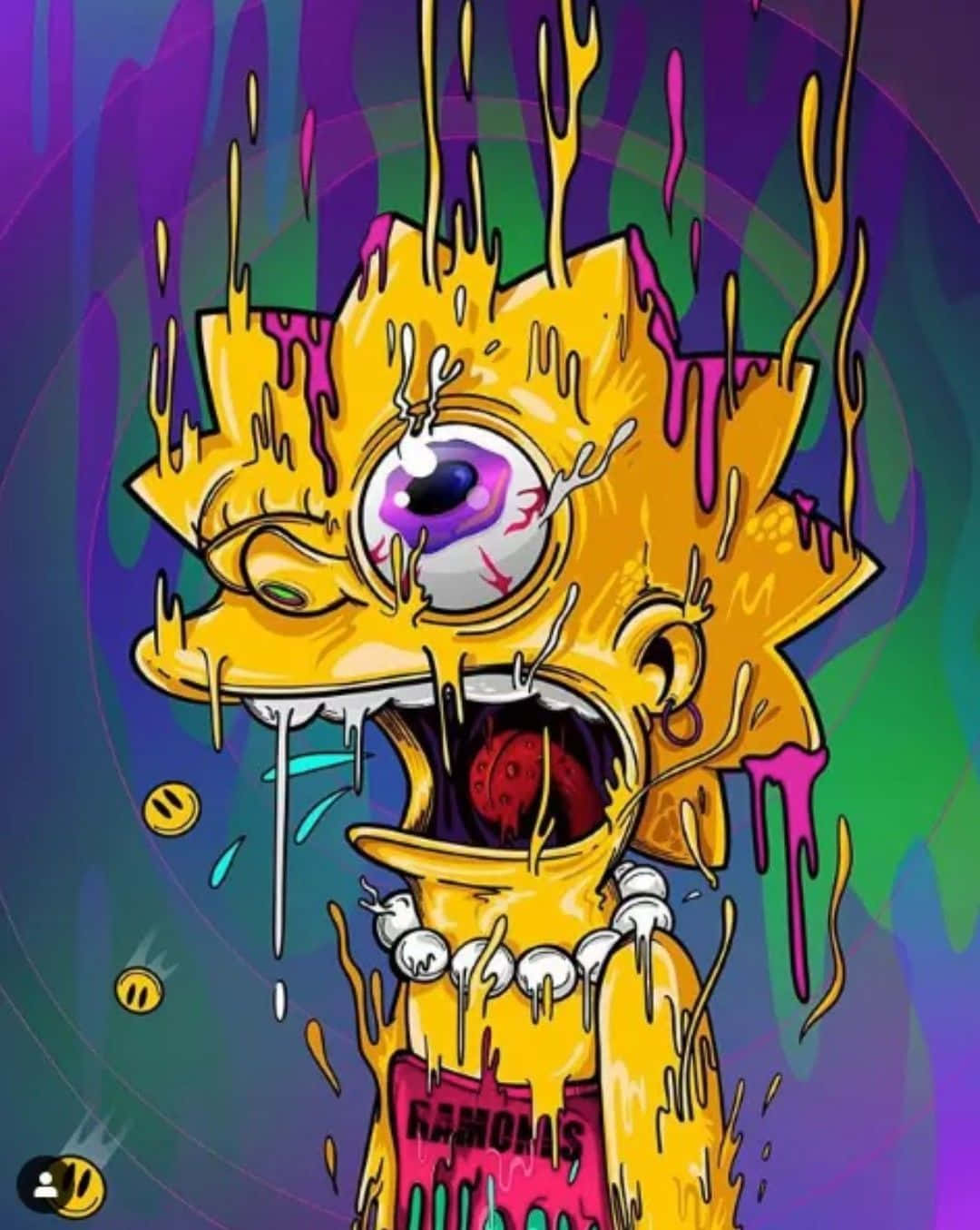 Hermanade Bart Simpson Con El Pelo En Forma De Hoja De Marihuana Fondo de pantalla