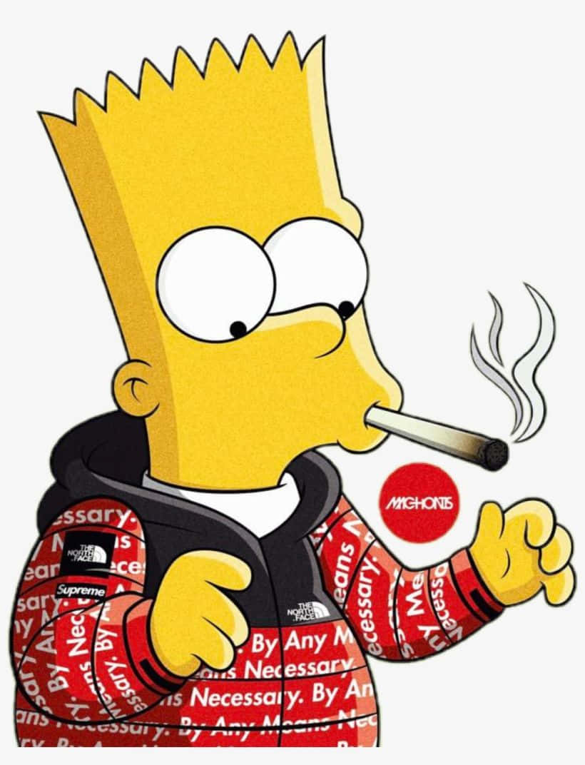"Bart Simpson Enjoys His Favorite Herb" Wallpaper
